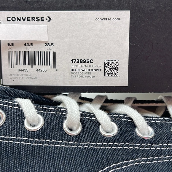 Converse Men’s RUN STAR MOTION OX
BLACK/WHITE/EGRET 172895C Platforms Sneakers - Picture 16 of 16